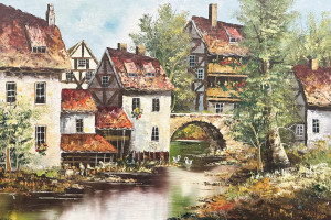 AF800 - Painting framed oil painting 