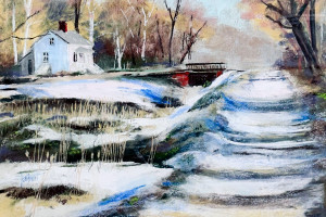 AF824 - Framed pastel on paper